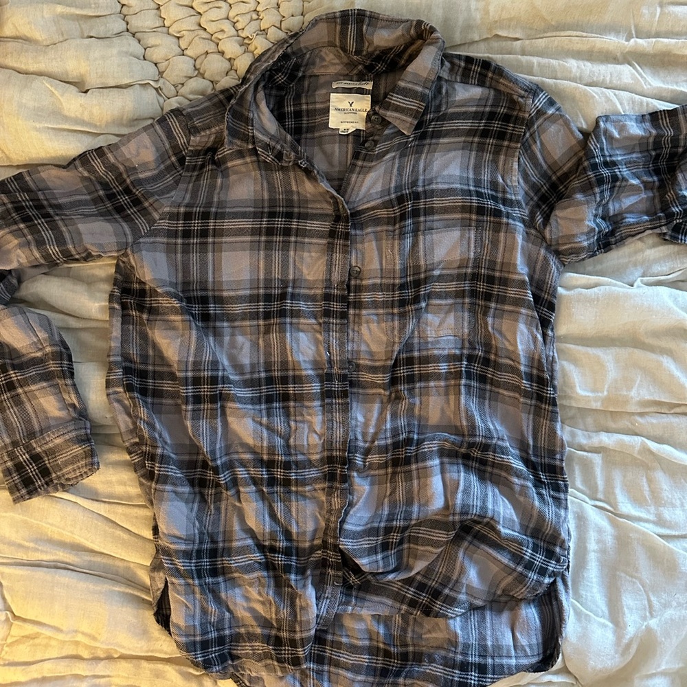 American Eagle Purple/Gray Sz Medium Flannel